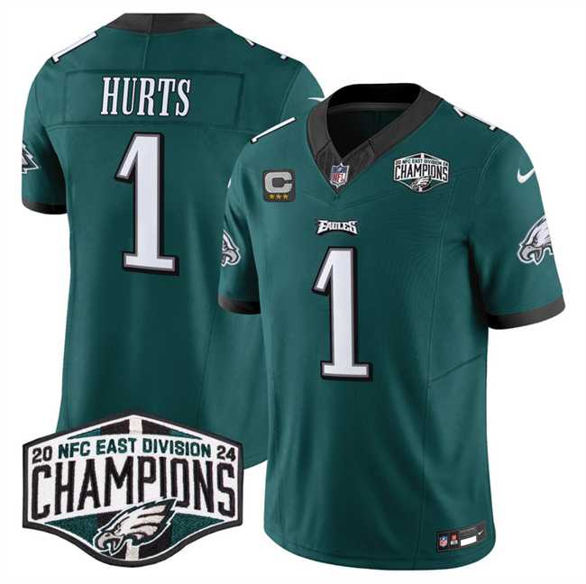 Men's Philadelphia Eagles #1 Jalen Hurts Green 2024 NFC East Champions With 3-Star C Patch F.U.S.E. Vapor Untouchable Limited Stitched Jersey,We sell and wholesale Men's Philadelphia Eagles #1 Jalen Hurts Green 2024 NFC East Champions With 3-Star C Patch F.U.S.E. Vapor Untouchable Limited Stitched Jersey on line form chian!